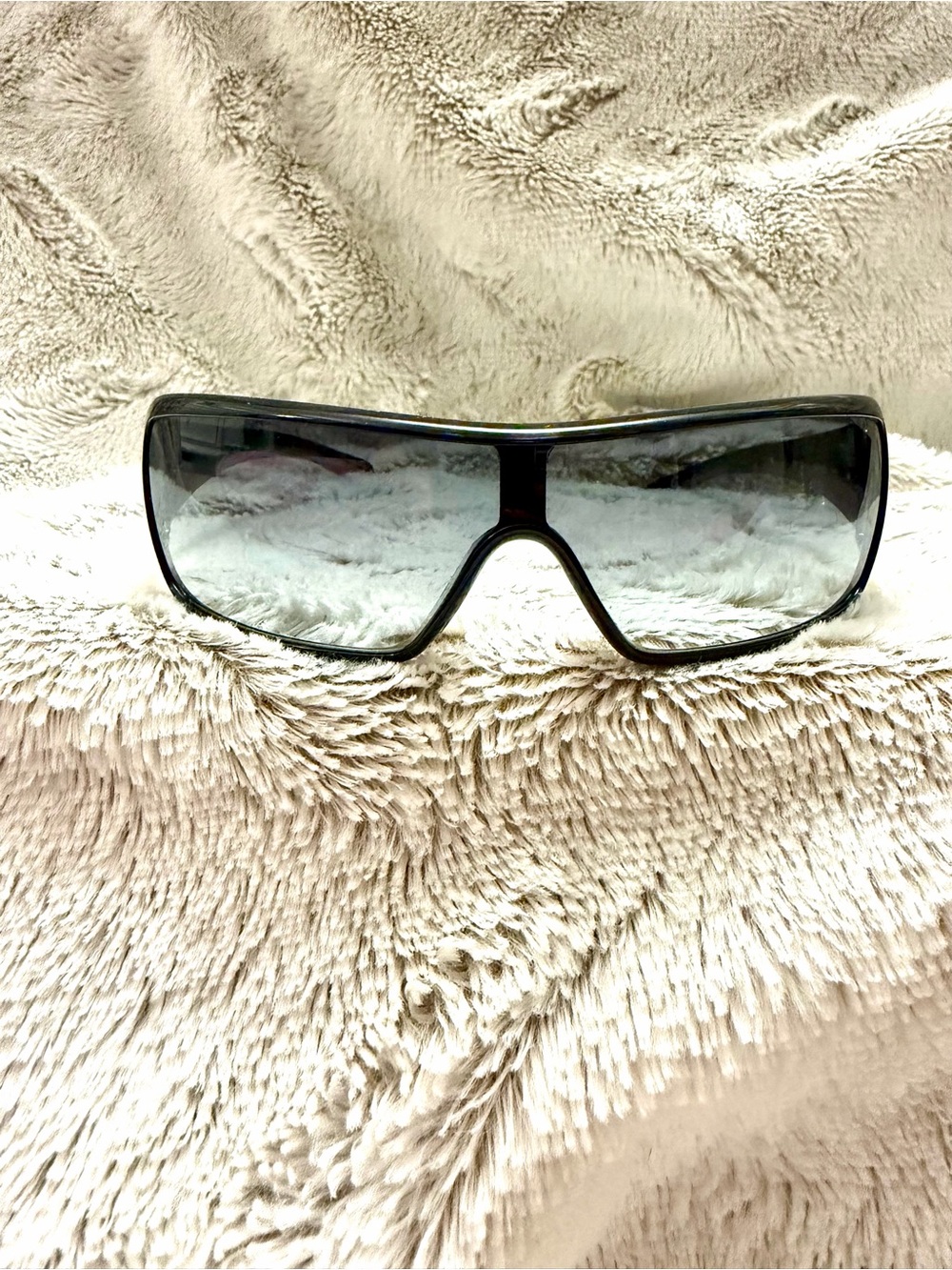 Prada SPR 03H Vintage Early 2000’s Shield Wrap Rectangle Sunglasses - Picture 6 of 11
